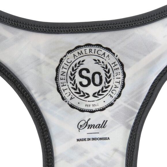 Y2k So Pastel Blue & Gray Swirly Geometric Sports Bra Small - Picture 5 of 6